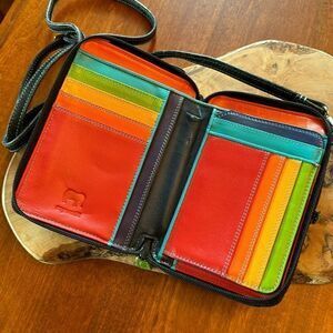 Mywalit Double Zip Mega Purse with Shoulder Strap